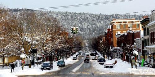 snow on main street